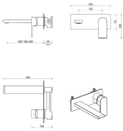 Beki Wall Basin Mixer 185mm Spout 11 Beki Wall Basin Mixer 185mm Spout -HERA BATHWARE beki wall basin mixer 185mm spoutfrench goldbella vista 654045