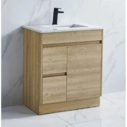 Bellay Free Standing Timber Look Vanity 750mm Drawers On Left -HERA BATHWARE bellay free standing timber look vanity 750mm drawers on leftvanitieslouis marco 565852