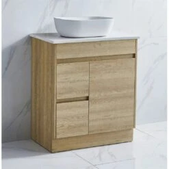 Bellay Free Standing Timber Look Vanity 750mm Drawers On Left -HERA BATHWARE bellay free standing timber look vanity 750mm drawers on leftvanitieslouis marco 712227