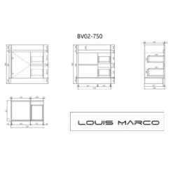 Bellay Free Standing Timber Look Vanity 750mm Drawers On Left -HERA BATHWARE bellay free standing timber look vanity 750mm drawers on leftvanitieslouis marco 889352