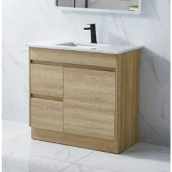 Bellay Free Standing Timber Look Vanity 900mm Drawers On Left -HERA BATHWARE bellay free standing timber look vanity 900mm drawers on leftvanitieslouis marco 197375