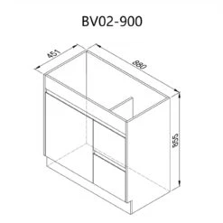 Bellay Free Standing Timber Look Vanity 900mm Drawers On Left -HERA BATHWARE bellay free standing timber look vanity 900mm drawers on leftvanitieslouis marco 929476