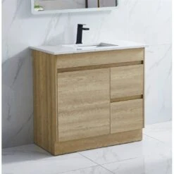 Bellay Free Standing Timber Look Vanity 900mm Drawers On Right -HERA BATHWARE bellay free standing timber look vanity 900mm drawers on rightvanitieslouis marco 845093