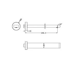 BIANCA FIXED BATH SPOUT 240MM -HERA BATHWARE bianca fixed bath spout 240mmgun metalbath spoutnero tapware 790389