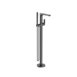 Bianca Freestanding Bath Mixer With Hand Shower -HERA BATHWARE bianca freestanding bath mixer with hand showergun metalfloor bath mixernero tapware 343306