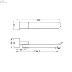 BIANCA Swivel Bath Spout -HERA BATHWARE bianca swivel bath spoutgun metalbath spoutnero tapware 583827