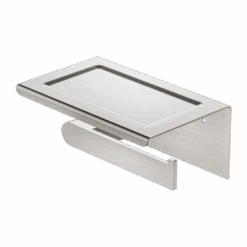 BIANCA Toilet Roll Holder With Phone Holder -HERA BATHWARE bianca toilet roll holder with phone holderbrushed nickeltoilet roll holdernero tapware 251724