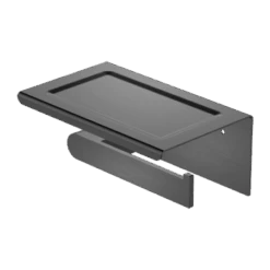 BIANCA Toilet Roll Holder With Phone Holder -HERA BATHWARE bianca toilet roll holder with phone holdergun metaltoilet roll holdernero tapware 741525