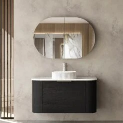 Bondi Black Oak 900mm Wall Hung Vanity