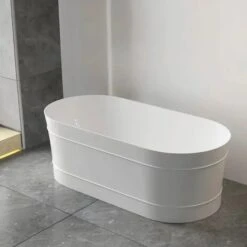 Bondi Gloss White Free Standing Bathtub -HERA BATHWARE bondi gloss white free standing bathtubgloss white1700mmbathtubotti 216479