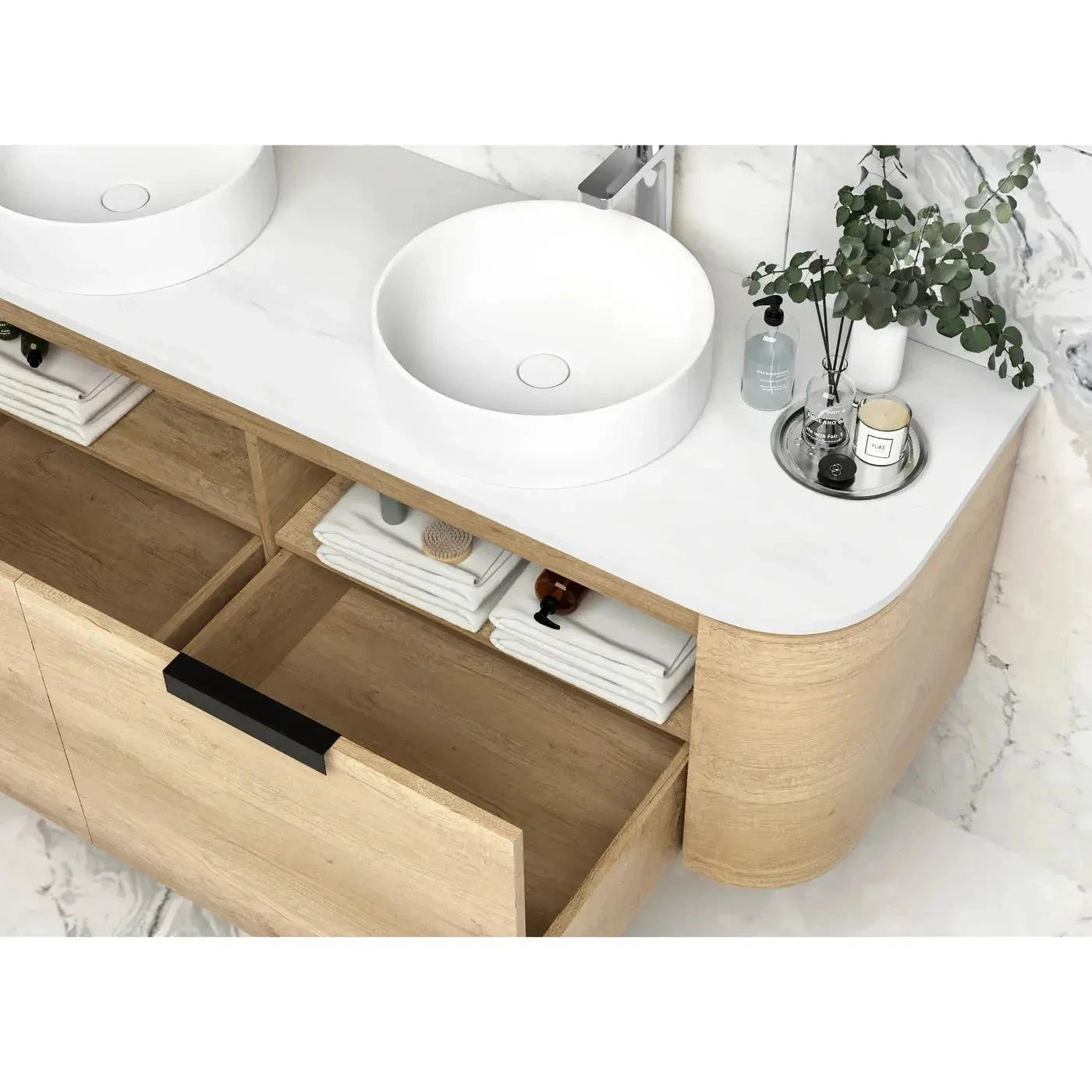 Bondi Natural Oak 1500mm Wall Hung Vanity 2 Bondi Natural Oak 1500mm Wall Hung Vanity - Image 2