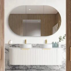 Bondi White Fluted Wall Hung Vanity 600-1800mm -HERA BATHWARE bondi white fluted wall hung vanity 600 1800mmcabinet only1500mmvanitiesotti 571229