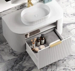Bondi White Fluted Wall Hung Vanity 600-1800mm -HERA BATHWARE bondi white fluted wall hung vanity 600 1800mmcabinet only1800mmvanitiesotti 744892