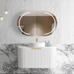 Bondi White Fluted Wall Hung Vanity 600-1800mm
