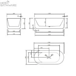 Brighton Groove Free Standing Oval Bathtub Matte Black -HERA BATHWARE brighton groove free standing oval bathtub matte blackmatte black1500mmbathtubkdk bathware 757638