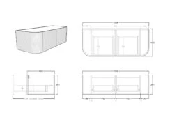 Bronte Coastal Oak Wall Hung Vanity 1200mm -HERA BATHWARE bronte coastal oak wall hung vanity 1200mmvanitieskdk bathware 339984