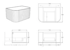 Bronte Coastal Oak Wall Hung Vanity 750mm -HERA BATHWARE bronte coastal oak wall hung vanity 750mmvanitieskdk bathware 592318