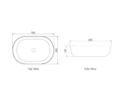 Bronte Oval Above Counter Basin -HERA BATHWARE bronte oval above counter basingloss whitebasinotti 591909