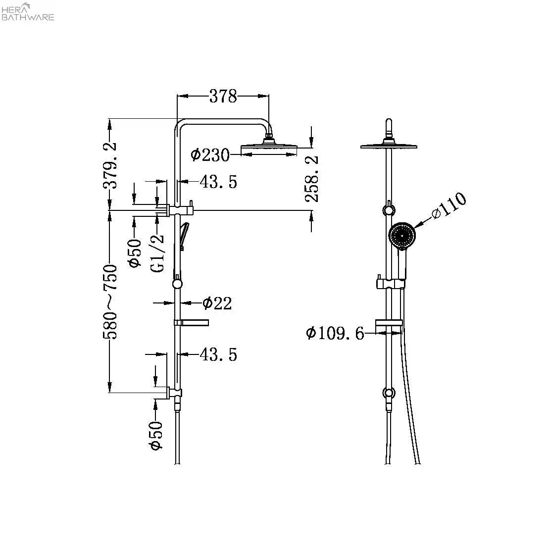 Builder Project Twin Shower Set | Matte Black | Nero 4 Builder Project Twin Shower Set | Matte Black | Nero - Image 4