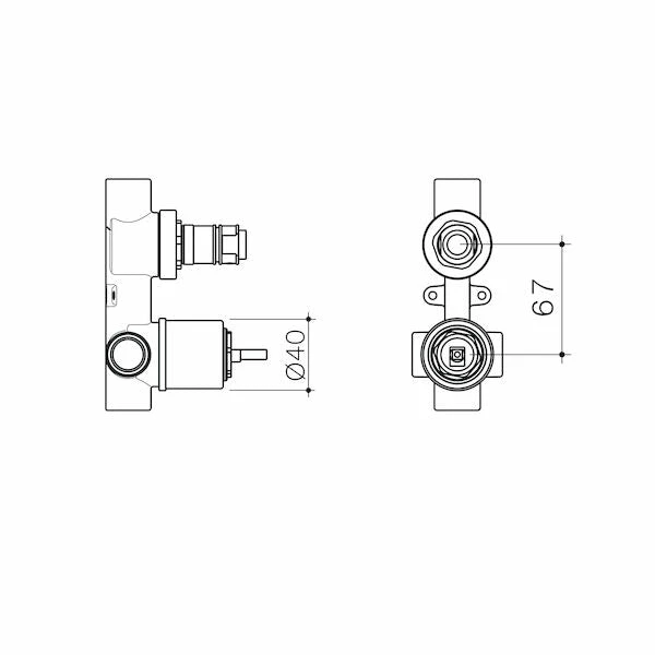 Caroma Easyswitch Universal Bath / Shower Mixer With Diverter Inwall Body 2 Caroma Easyswitch Universal Bath / Shower Mixer With Diverter Inwall Body - Image 2