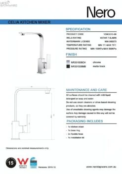 CELIA Kitchen Mixer 8 CELIA Kitchen Mixer -HERA BATHWARE celia kitchen mixermatte blackkitchen mixernero tapware 193732