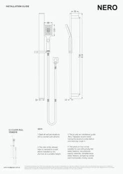 CELIA New Shower Rail 12 CELIA New Shower Rail -HERA BATHWARE celia new shower railbrushed goldshower railsnero tapware 105839