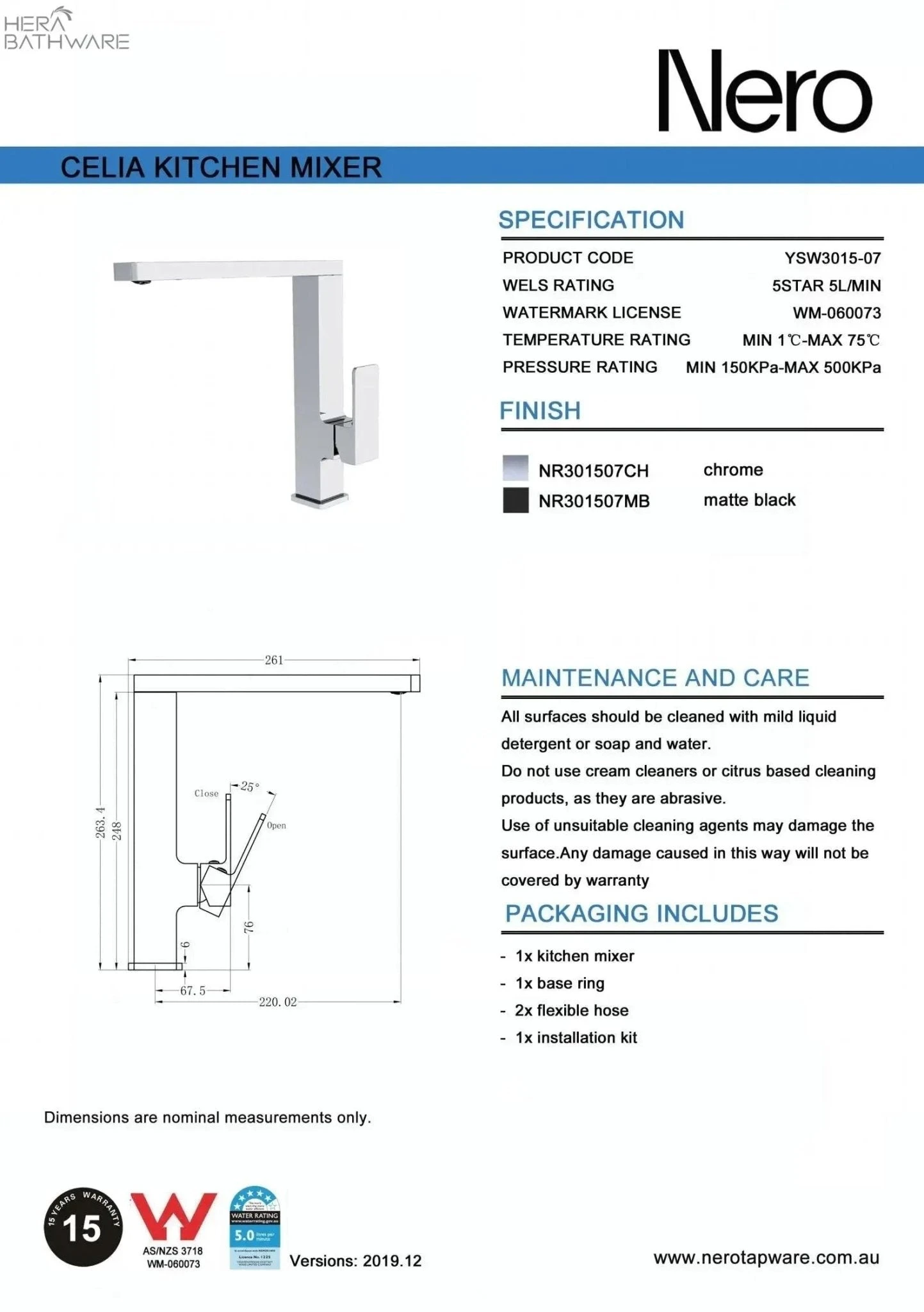 CELIA Square Neck Kitchen Mixer 4 CELIA Square Neck Kitchen Mixer - Image 4