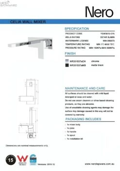 CELIA Wall Basin Mixer 10 CELIA Wall Basin Mixer -HERA BATHWARE celia wall basin mixerbrushed nickelwall basin mixernero tapware 851543