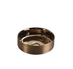 Ceramic Round Basin Size: 355*355*120 | KDK -HERA BATHWARE ceramic round basin size 355355120 kdkoutside silky gold inside rose goldkdk bathware 491441