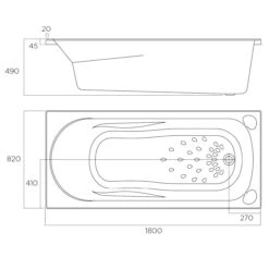 Civic Drop-in Bath | Oceano -HERA BATHWARE civic drop in bath oceano1500mmbathtuboceano 910643