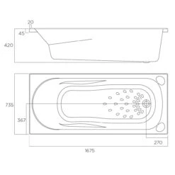 Civic Drop-in Bath | Oceano -HERA BATHWARE civic drop in bath oceano1500mmbathtuboceano 992195