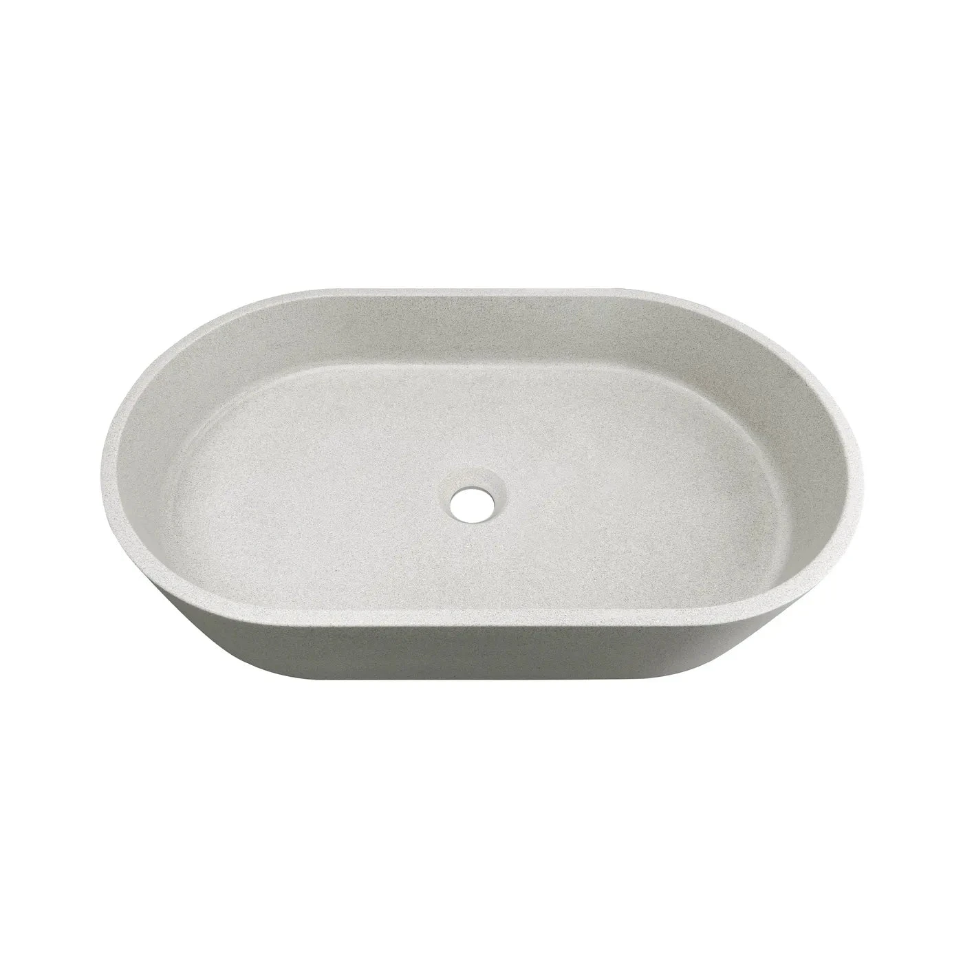 Clayton Oval Concreate White Linen Basin 600mm 2 Clayton Oval Concreate White Linen Basin 600mm - Image 2