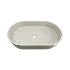 Clayton Oval Concreate White Linen Basin 600mm