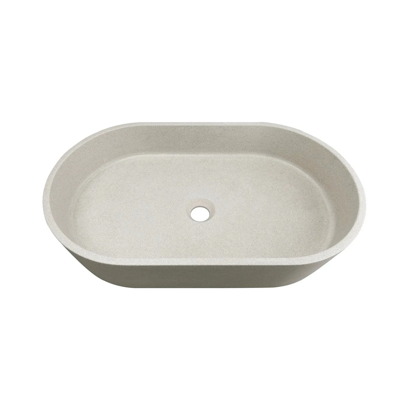 Clayton Oval Concreate White Linen Basin 600mm 1 Clayton Oval Concreate White Linen Basin 600mm