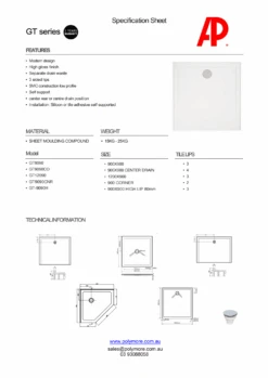 Square Shower Base - SMC900/1200mm -HERA BATHWARE clearance square shower base smc 900mm900900mm rear wasteshower basepolymore 695633