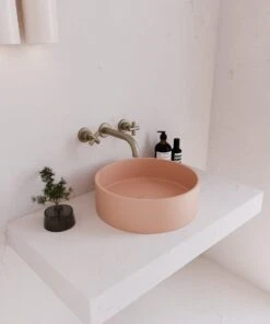 Concrete Circle Above Counter Basin | Eight Quarter | EQCO1 -HERA BATHWARE concrete circle above counter basin eight quarter eqco1blushabove counter basineight quarter 263203