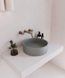 Concrete Circle Above Counter Basin | Eight Quarter | EQCO1 -HERA BATHWARE concrete circle above counter basin eight quarter eqco1blushabove counter basineight quarter 977394