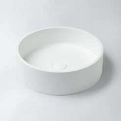 Concrete Circle Above Counter Basin | Eight Quarter | EQCO1 -HERA BATHWARE concrete circle above counter basin eight quarter eqco1whiteabove counter basineight quarter 601546