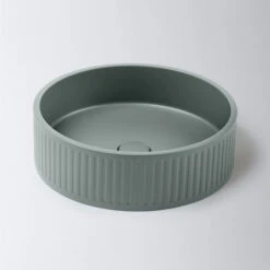 Concrete Fluted Circle Above Counter Basin | Eight Quarter | EQFCO1