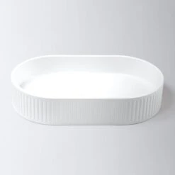 Concrete Fluted Pill Above Counter Basin | Eight Quarter | EQFCO2 -HERA BATHWARE concrete fluted pill above counter basin eight quarter eqfco2whiteabove counter basineight quarter 217441