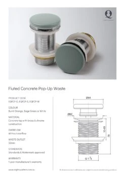 Concrete Fluted Pill Above Counter Basin | Eight Quarter | EQFCO2 -HERA BATHWARE concrete fluted pill above counter basin eight quarter eqfco2whiteabove counter basineight quarter 918796