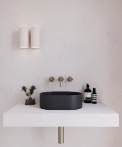 Concrete Mini Pod Above Counter Basin | Eight Quarter | EQCO2 -HERA BATHWARE concrete mini pod above counter basin eight quarter eqco2blushabove counter basineight quarter 926348