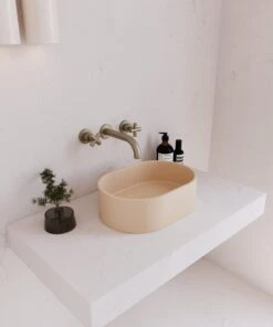 Concrete Mini Pod Above Counter Basin | Eight Quarter | EQCO2 -HERA BATHWARE concrete mini pod above counter basin eight quarter eqco2whiteabove counter basineight quarter 115969