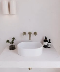 Concrete Mini Pod Above Counter Basin | Eight Quarter | EQCO2 -HERA BATHWARE concrete mini pod above counter basin eight quarter eqco2whiteabove counter basineight quarter 310023