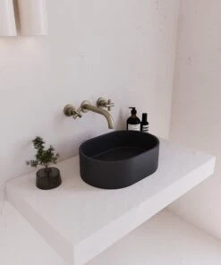 Concrete Mini Pod Above Counter Basin | Eight Quarter | EQCO2 -HERA BATHWARE concrete mini pod above counter basin eight quarter eqco2whiteabove counter basineight quarter 796691