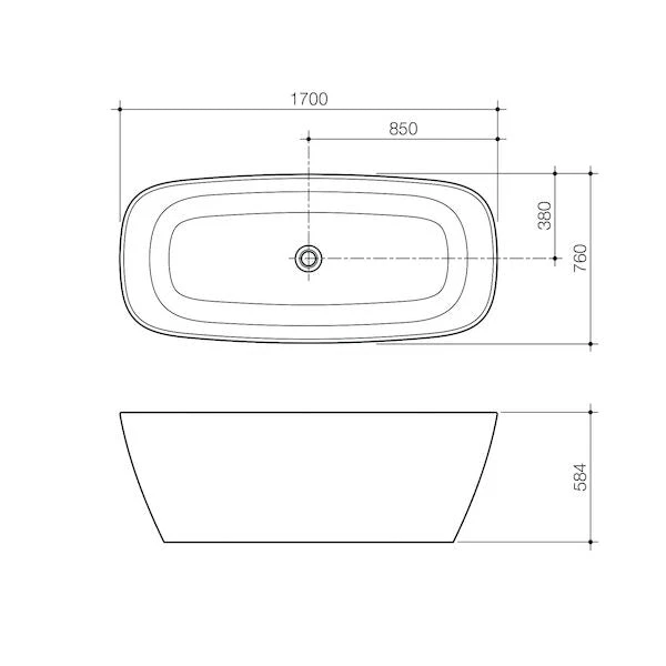 CONTURA Freestanding Bathtub 1700mm | CAROMA 3 CONTURA Freestanding Bathtub 1700mm | CAROMA - Image 3