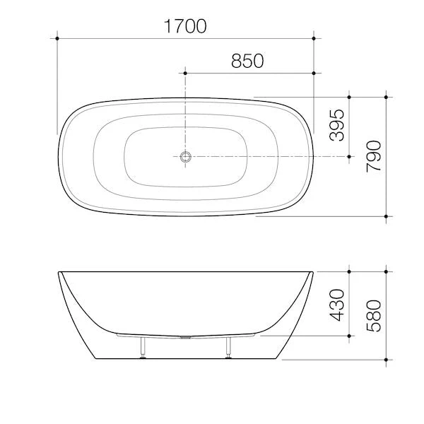 CONTURA II Freestanding Bathtub 1700mm | CAROMA 8 CONTURA II Freestanding Bathtub 1700mm | CAROMA - Image 8
