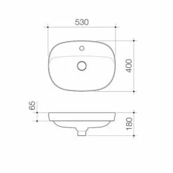 CONTURA II Inset Basin 530 With 1 Tap Hole | CAROMA 7 CONTURA II Inset Basin 530 With 1 Tap Hole | CAROMA -HERA BATHWARE contura ii inset basin 530 with 1 tap hole caromagloss whitebasincaroma 882692