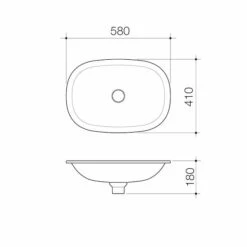 CONTURA II Undermount Basin 530 | CAROMA -HERA BATHWARE contura ii undermount basin 530 caromamatte whiteundermount basincaroma 321005
