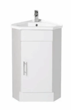 Corner Vanity Compact - 410mm 5 Corner Vanity Compact - 410mm -HERA BATHWARE corner vanity compact 410mmceramic top tap hole includedvanitiessunny group 716140